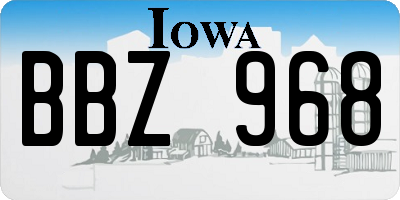 IA license plate BBZ968