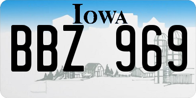 IA license plate BBZ969