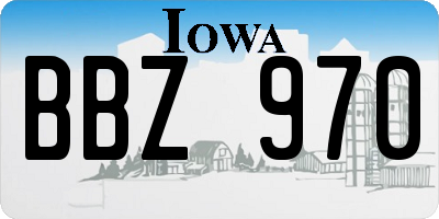 IA license plate BBZ970