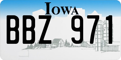 IA license plate BBZ971