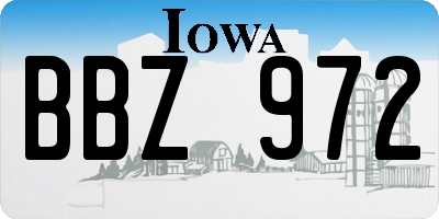 IA license plate BBZ972