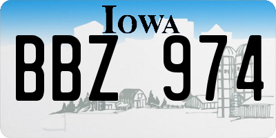 IA license plate BBZ974