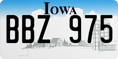 IA license plate BBZ975