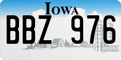 IA license plate BBZ976