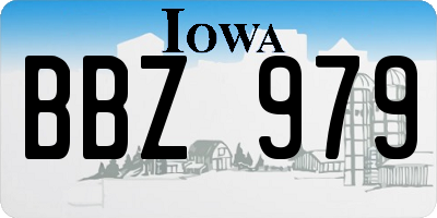 IA license plate BBZ979
