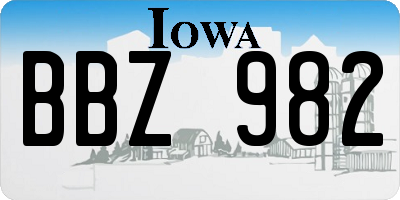 IA license plate BBZ982