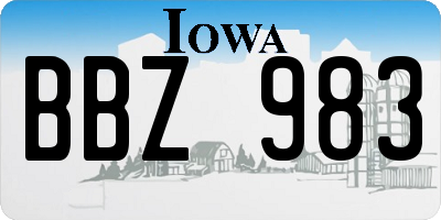 IA license plate BBZ983