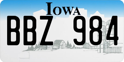 IA license plate BBZ984