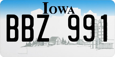 IA license plate BBZ991