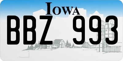 IA license plate BBZ993