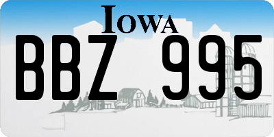 IA license plate BBZ995