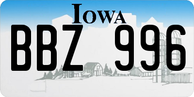 IA license plate BBZ996