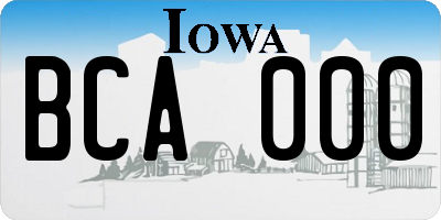 IA license plate BCA000