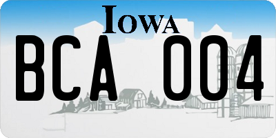 IA license plate BCA004