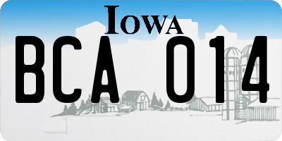 IA license plate BCA014