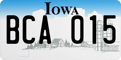 IA license plate BCA015