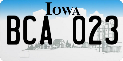 IA license plate BCA023