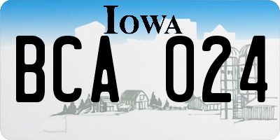 IA license plate BCA024