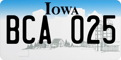 IA license plate BCA025