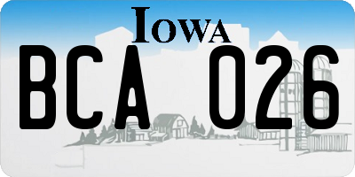IA license plate BCA026