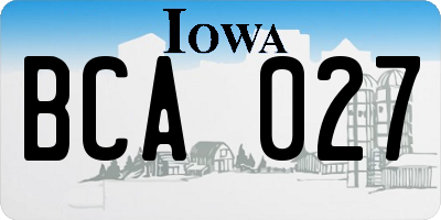 IA license plate BCA027