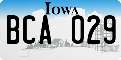IA license plate BCA029