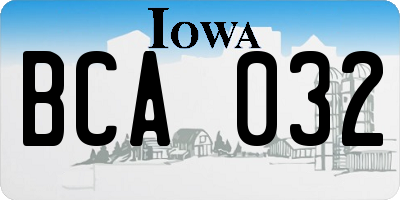 IA license plate BCA032