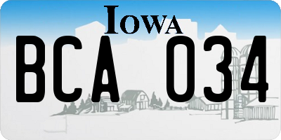 IA license plate BCA034
