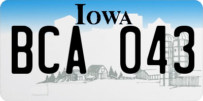 IA license plate BCA043