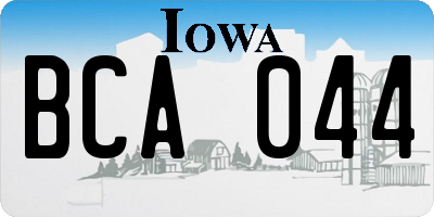 IA license plate BCA044