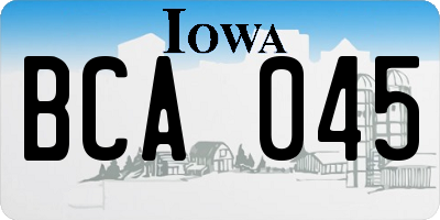 IA license plate BCA045