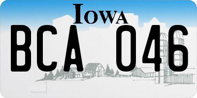 IA license plate BCA046