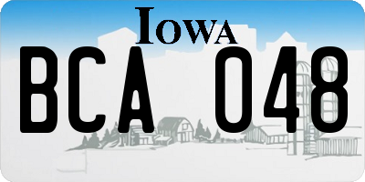 IA license plate BCA048