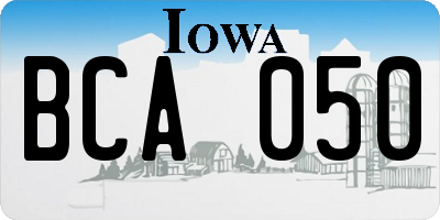 IA license plate BCA050
