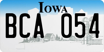 IA license plate BCA054
