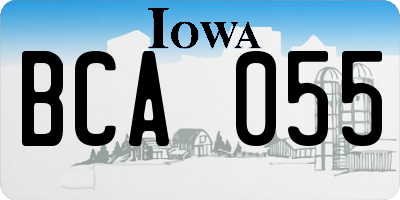 IA license plate BCA055