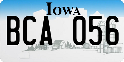 IA license plate BCA056