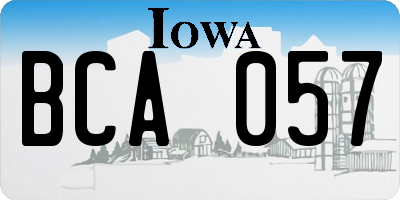 IA license plate BCA057