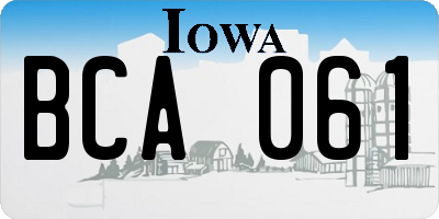 IA license plate BCA061