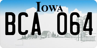 IA license plate BCA064