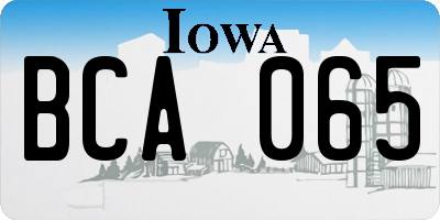 IA license plate BCA065
