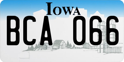 IA license plate BCA066