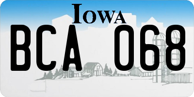 IA license plate BCA068