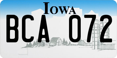 IA license plate BCA072