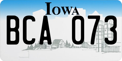 IA license plate BCA073