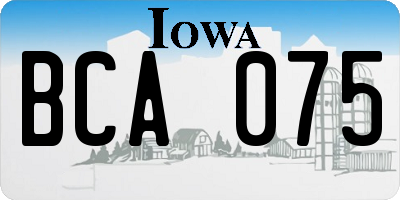 IA license plate BCA075