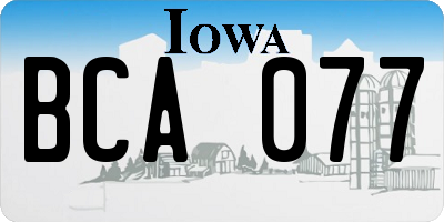 IA license plate BCA077
