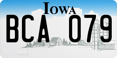 IA license plate BCA079