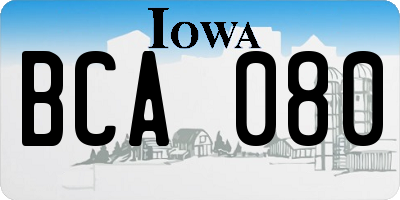 IA license plate BCA080