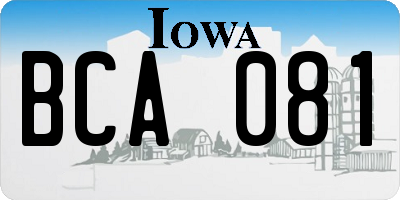 IA license plate BCA081